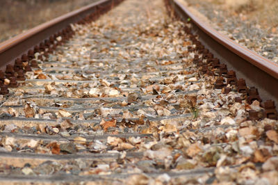 Close-up of railroad track