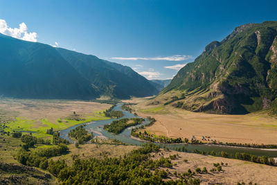 Scenic view of mountains against sky