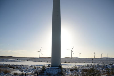 Wind turbine on field