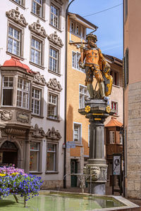 Low angle view of buildings in city