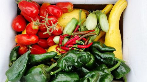 High angle view of vegetables