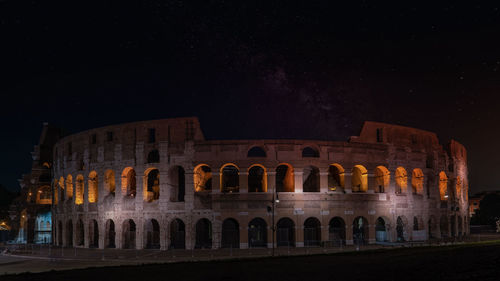 View of historic building against sky at night