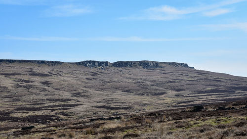 Scenic view of rocky mountains against sky