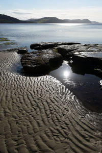 Scenic view of beach against sky