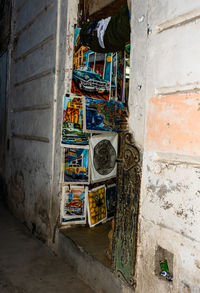 Graffiti on wall of old building