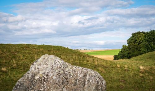 Scenic view of land against sky