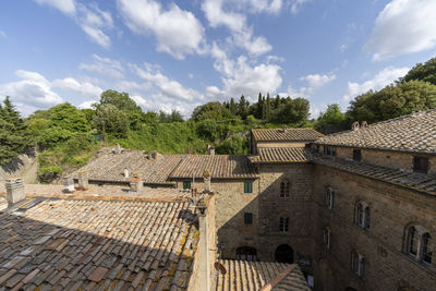 High angle view of townscape against sky