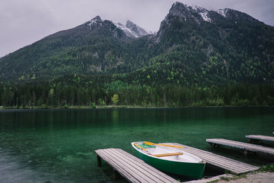 Scenic view of lake and mountains