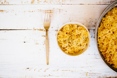 High angle view of food on table