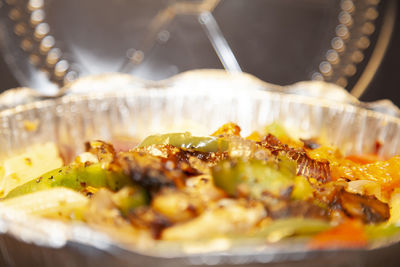 Close-up of meal served in plate