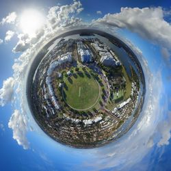 Digital composite image of glass and water