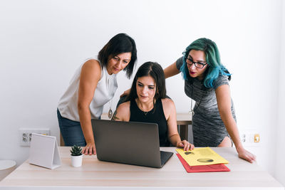 Young business women working in a coworking office