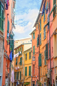 Low angle view of buildings against sky