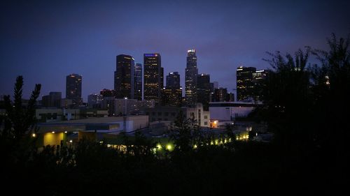 Scenic view of illuminated city at night