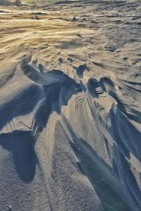 Aerial view of sand at beach