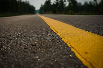 Surface level of yellow road