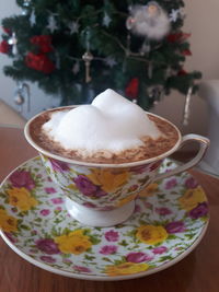 Coffee cup on table