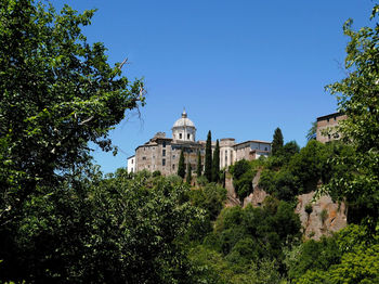 Panoramic bottom view of the church of san tolomeo in nepi, an italian village