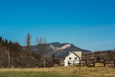 Little house, mountain, karpaty, blue sky, nice day,  spring,  warm, relaxing,  rest 