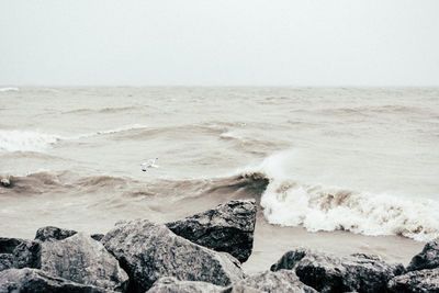 Scenic view of beach against sky