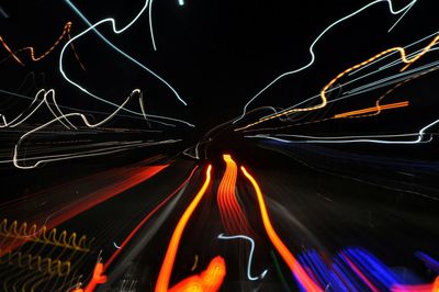 Light trails at night