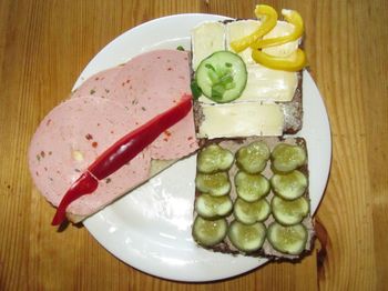 Close-up of food on table