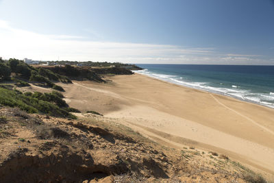 Scenic view of beach against sky