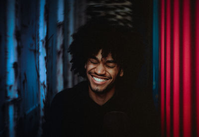 Portrait of young man smiling