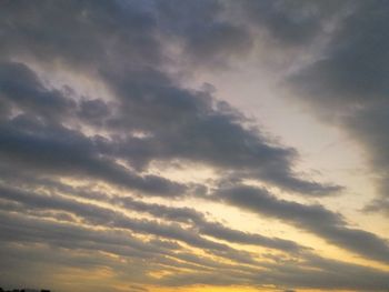 Low angle view of sky during sunset