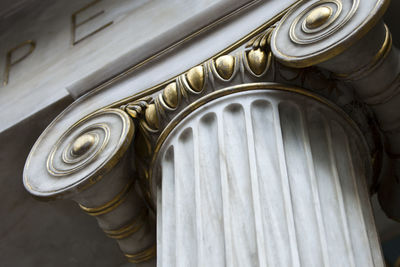 Low angle view of ionic columns