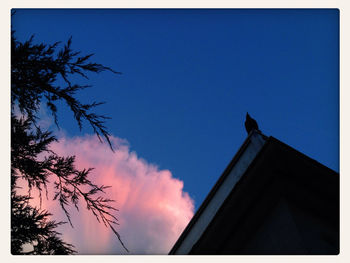 Low angle view of built structure against blue sky