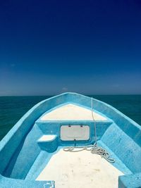 Close-up of blue sea against clear sky