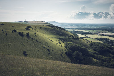 Scenic view of land against sky