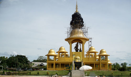 Beautiful view of the white temple wat rong khun in northern thailand