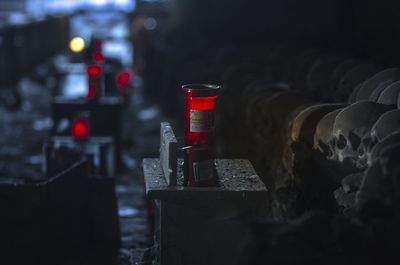 Close-up of illuminated lamp