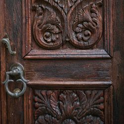 Close-up of wooden door