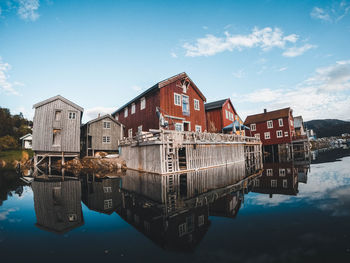 Reflection of buildings in water