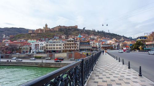 Bridge over river in city