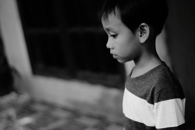 Side view of boy looking away