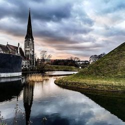 View of river against cloudy sky