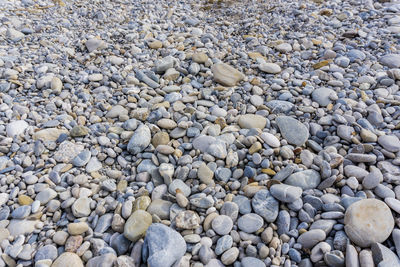 Full frame shot of pebbles on beach