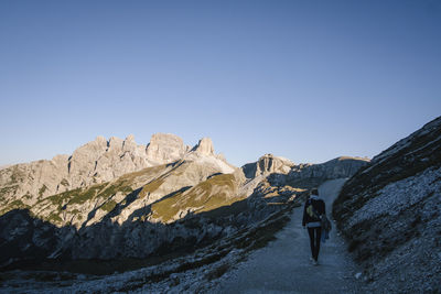 Low angle view of rock formations against clear sky