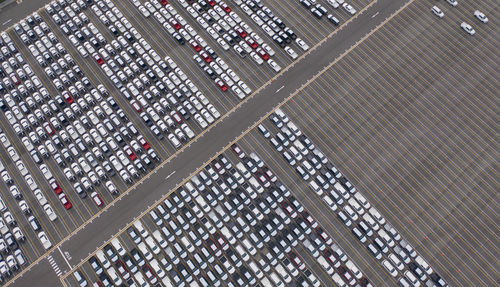 High angle view of power lines