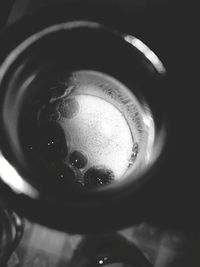 Directly above shot of coffee cup in water