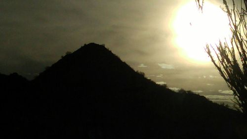 Scenic view of sunset over mountains