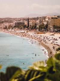 View of people on beach