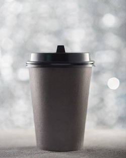 Close-up of coffee cup on table