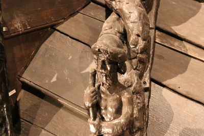 High angle view of sculpture