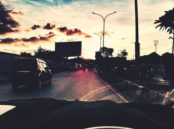 City street at sunset