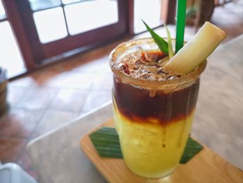 Close-up of drink on table